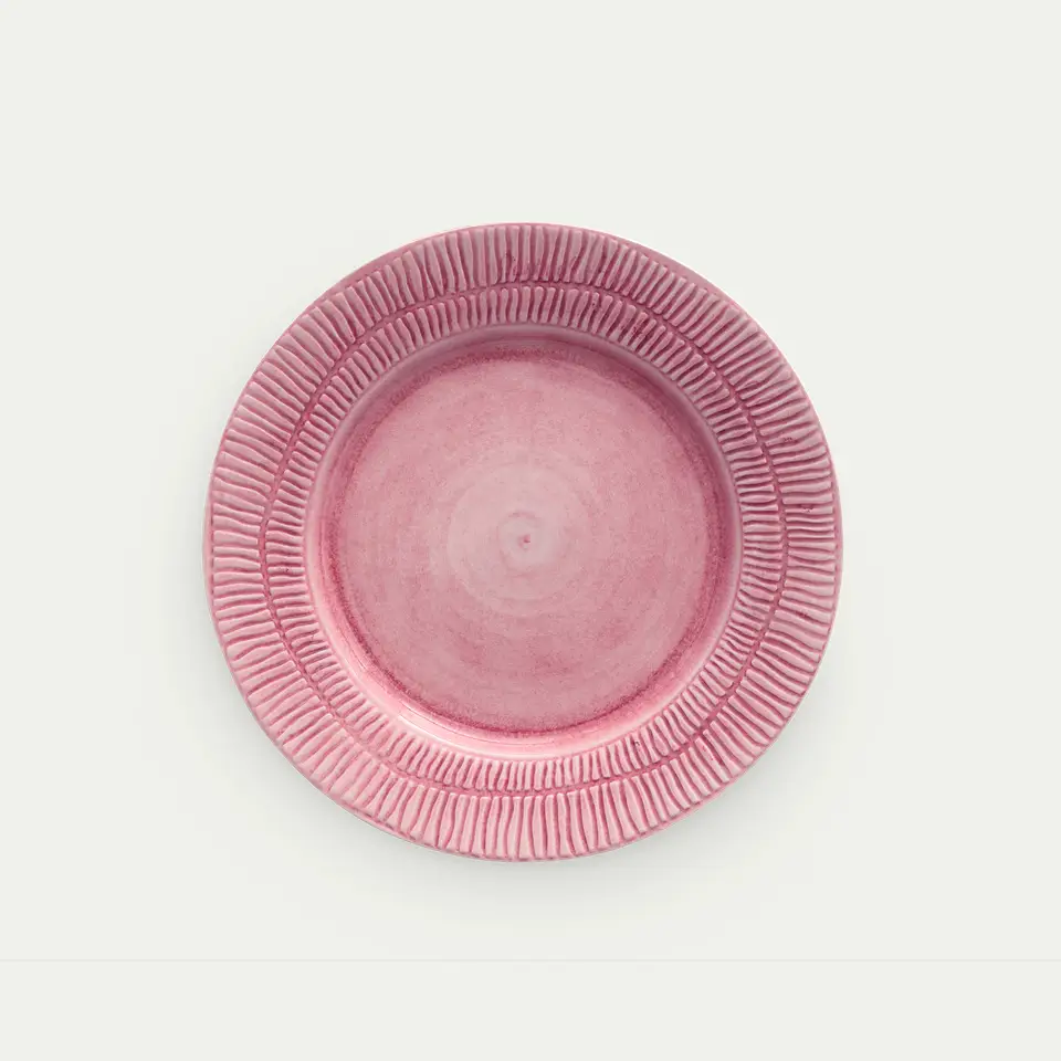 Stripes Tallrik 28 cm rosa