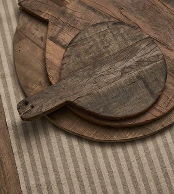 Wooden round board Dekoration Brun