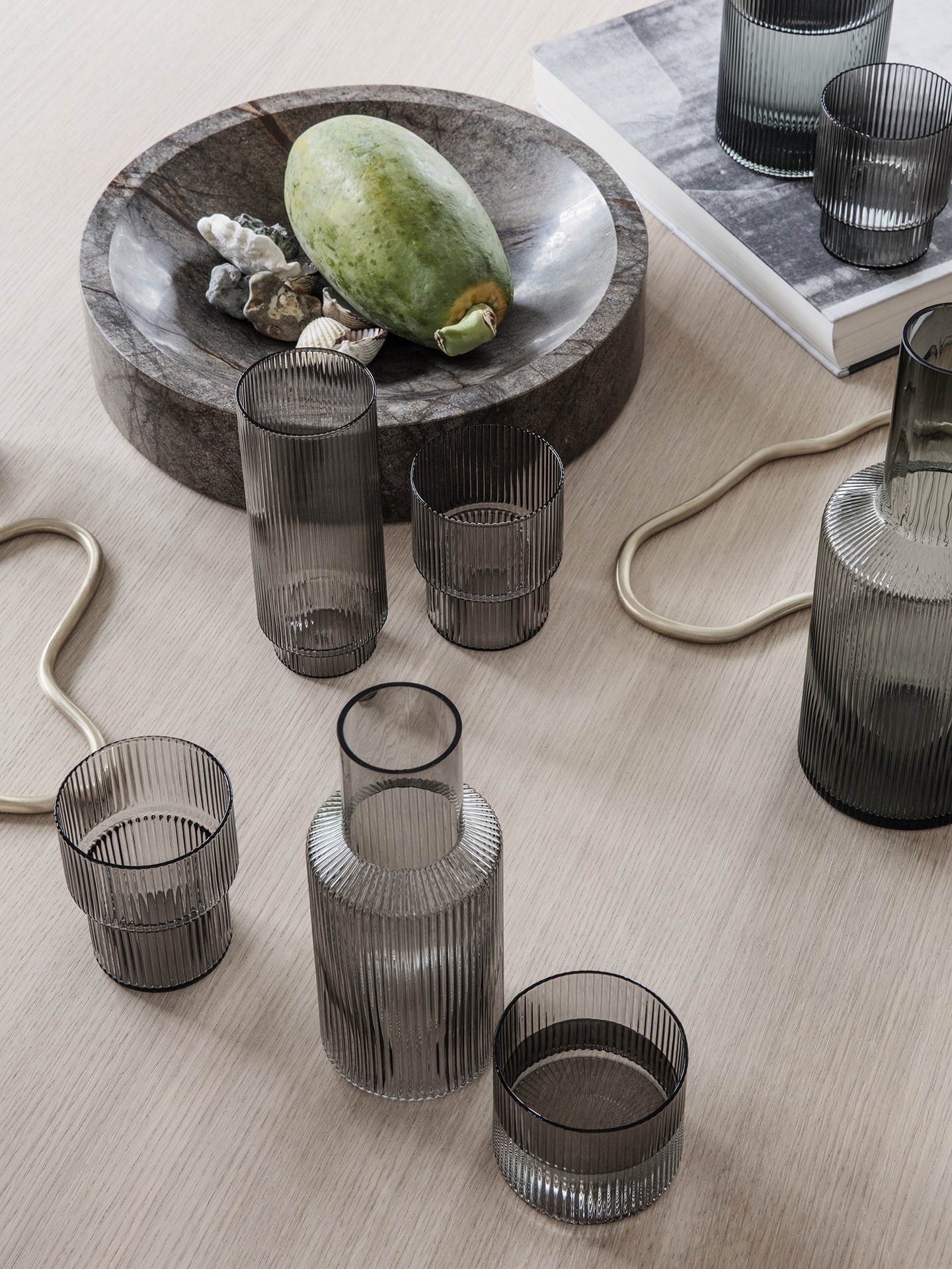 Ripple glasses smoked grey - Fermliving