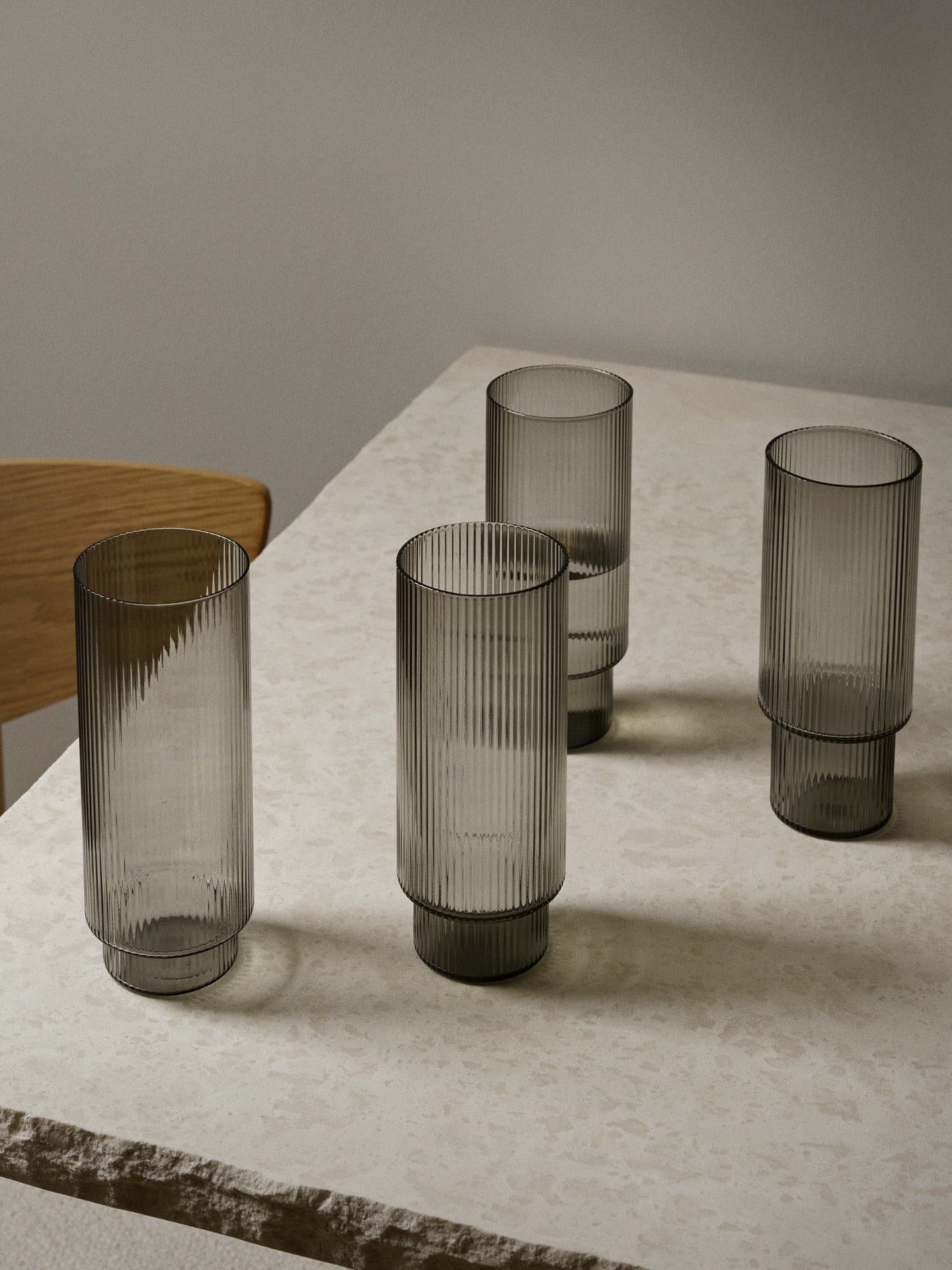 Ripple long glasses smoked grey -Fermliving
