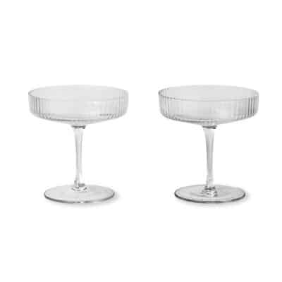 Ripple Champagne Saucers 2-pack Clear