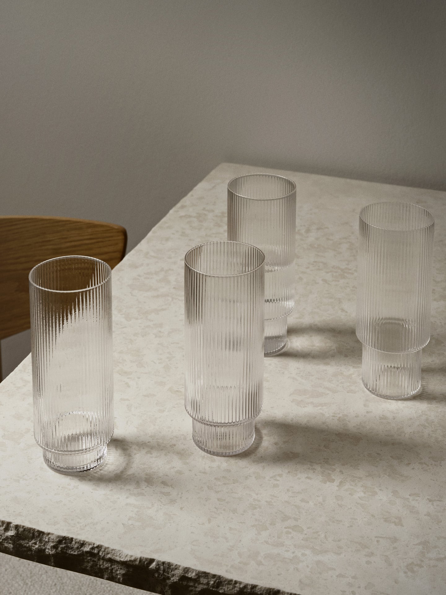 Ripple long glasses clear - Ferm living