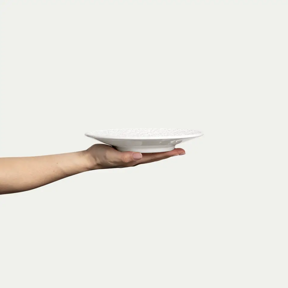 Lace tallrik 20 cm vit 1