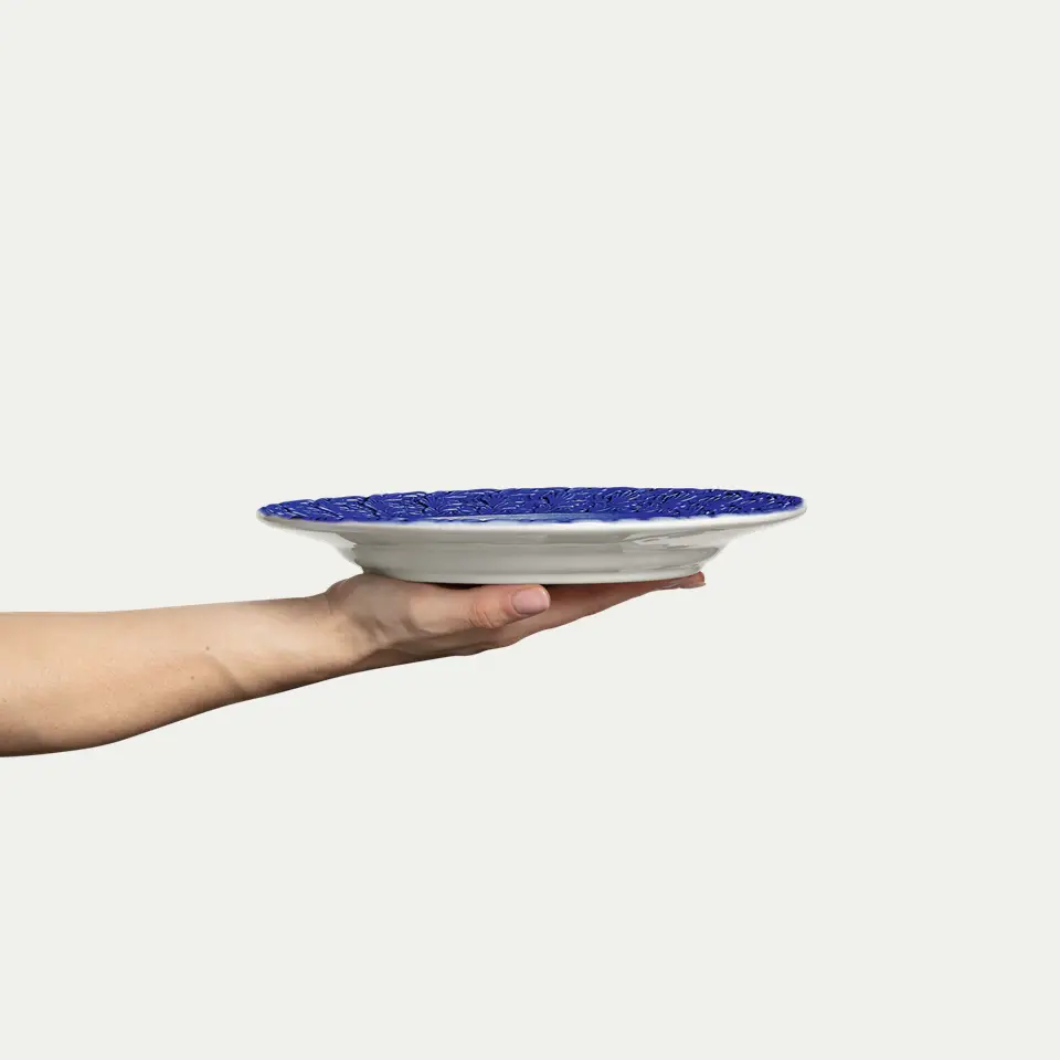 lace tallrik 25 cm blå 1