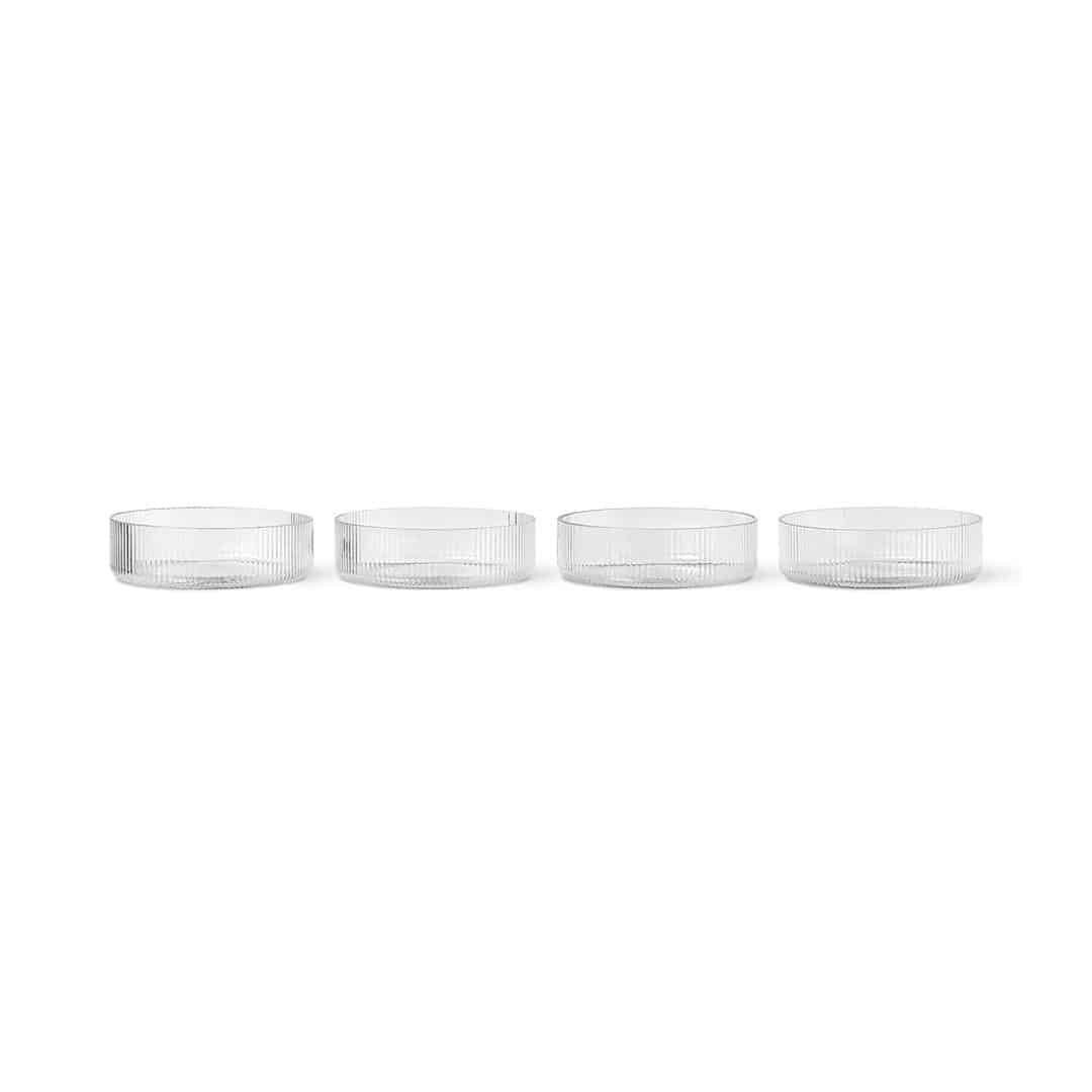 Ripple Serving Bowls 4 - Pack Clear