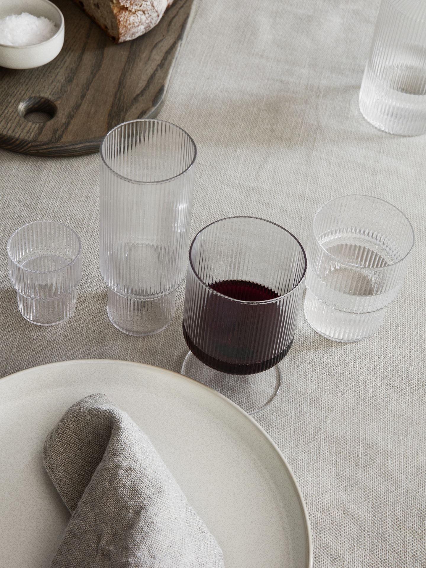 Ripple smal glasses 4-pack clear-Ferm Living