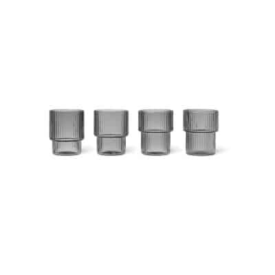 Ripple Small Glasses 4- pack smoked grey