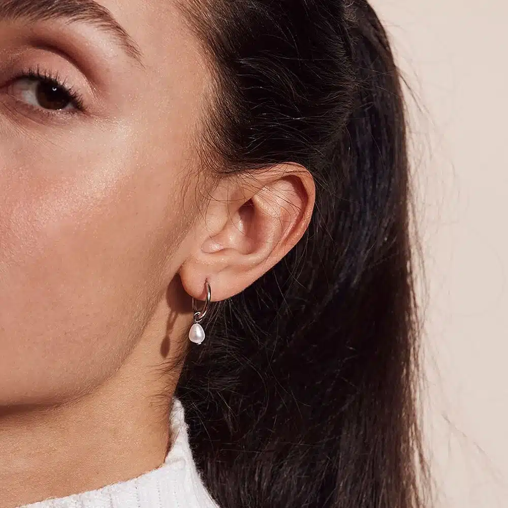 Perla Hoops Steel earring