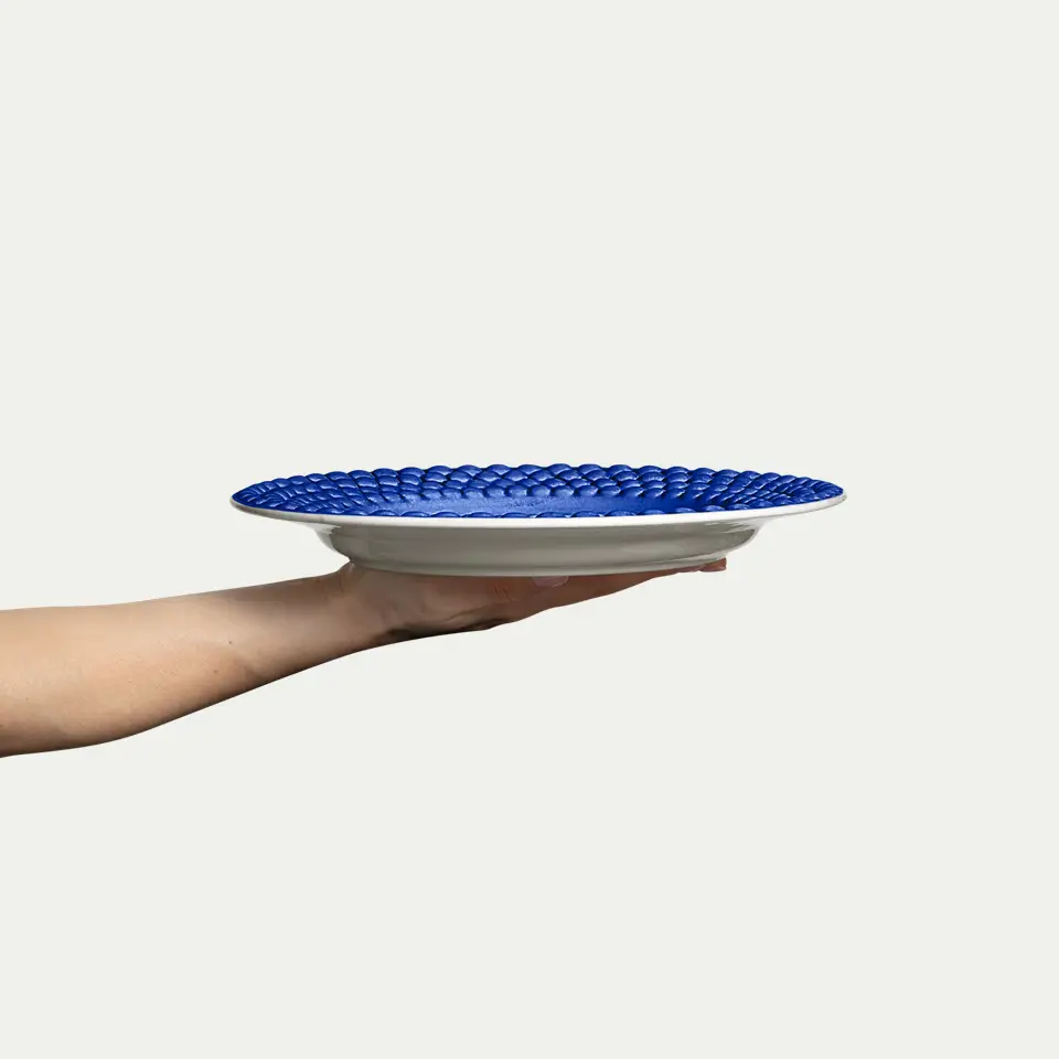 bubbles tallrik 28 cm blå 2