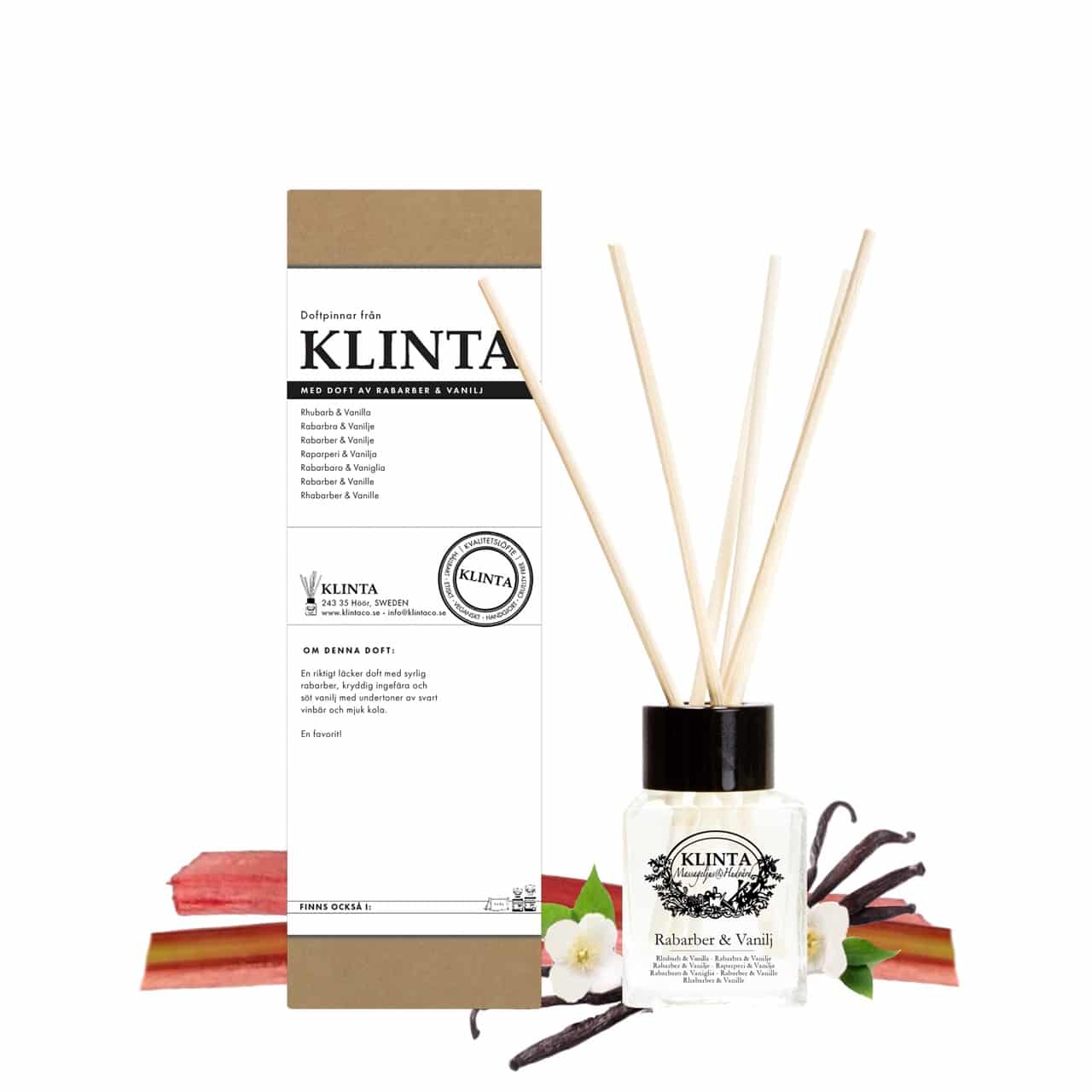 Doftpinnar klinta 50ml rabarber & vanilj
