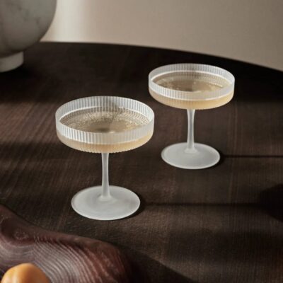 Ripple Champagne Saucers 2-pack Frosted