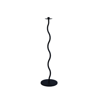 Curved Candleholder Floor Black 75cm