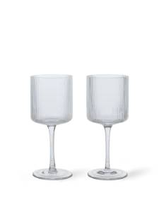 Ripple White Wine Glasses – Set of 2 Clear