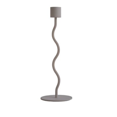 Curved Candleholder Taupe 23cm