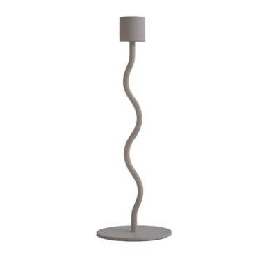 Curved Candleholder Taupe 26cm