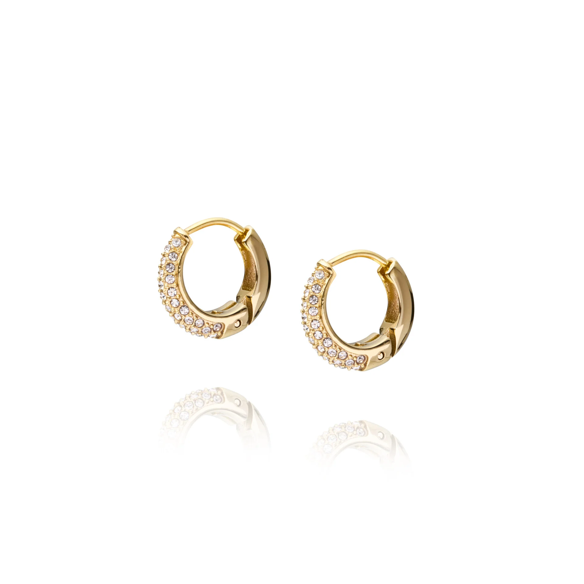 MB0194 - Pavé precious small gold hoops-earring 1 angle2 - original (1378145)