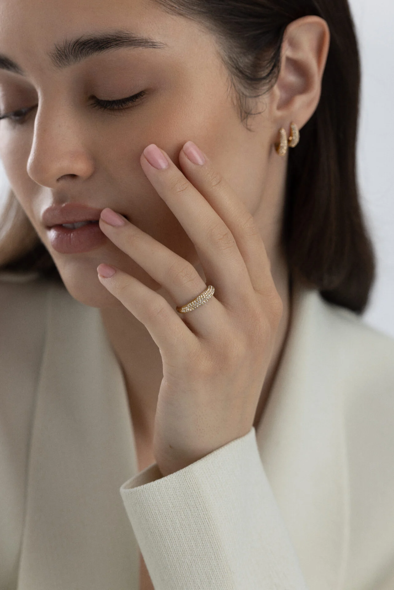 Pavé precious GOLD ring - 4690-Edit - original (1340654)