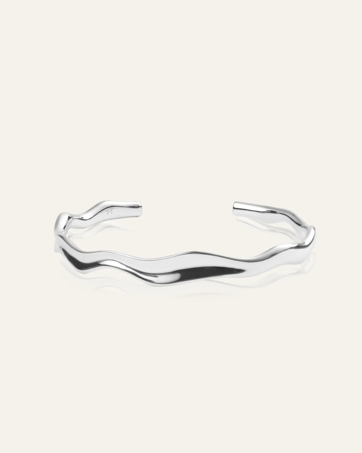 WAVY BOLDED CUFF SILVER BRACELET 1 - original (1271383)