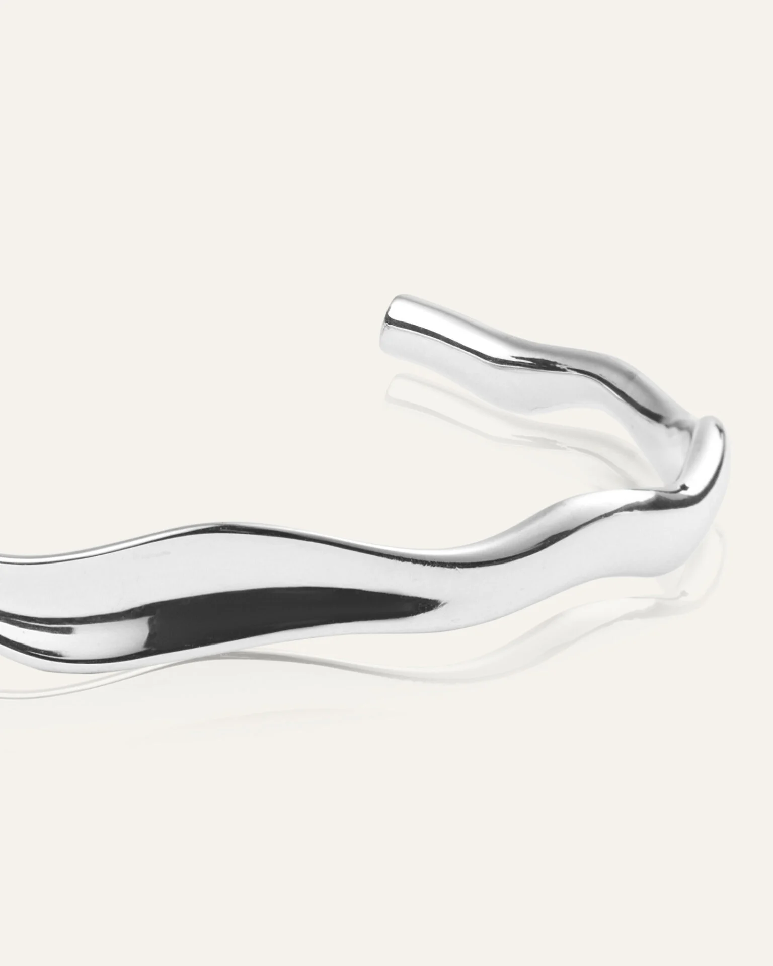 WAVY BOLDED CUFF SILVER BRACELET 2 - original (1271386)