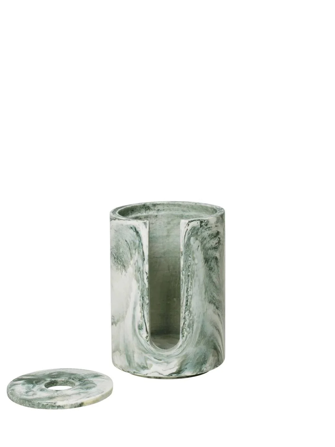 Mist cotton pad holder- emerald off-white