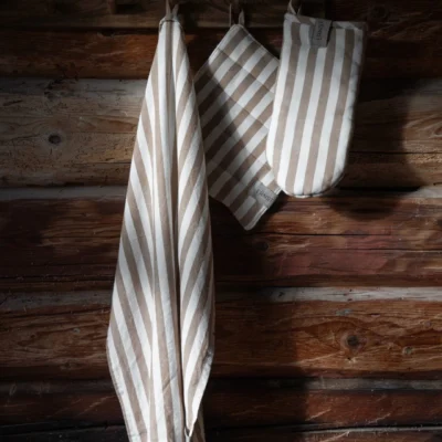 Grillvante Bred Rand Kola/Vit