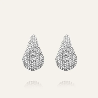 Pavé Daring Small Silver Drop Earring