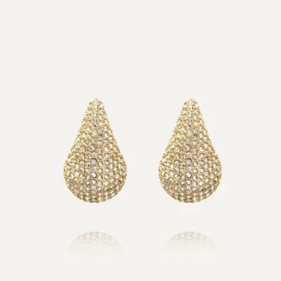 Pavé Daring Small Gold Drop Earring