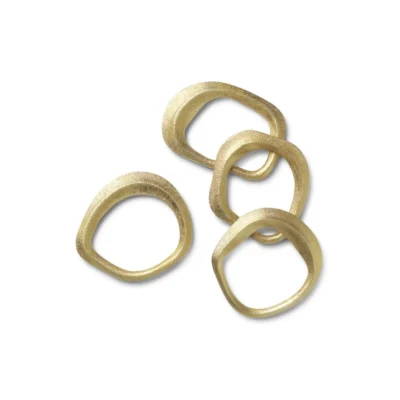 Flow Napkin Rings Brass 4-Pack