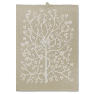 Mistletoe Tea Towel Sand