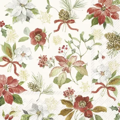 Poinsettia Flowers Cream Lunch