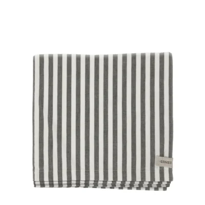 Duk randig grön/vit 145×300