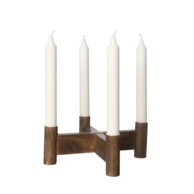 Adventsljusstake mörkt trä