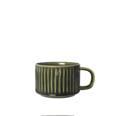 Glöggmugg grön räfflad