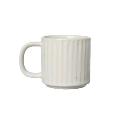 Glöggmugg räfflad naturvit