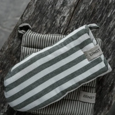 Grytlapp bred rand grön/vit