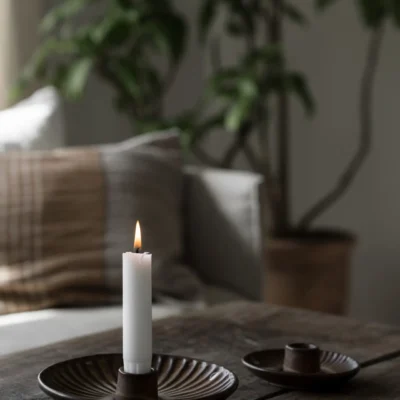 Ljusstake d10,5 h3,5 Brun/Beige