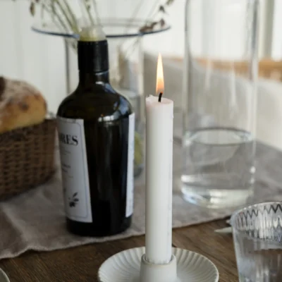 Ljusstake d10,5 h3,5 Vit