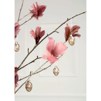 Fjäder Trådad Blom Gammelrosa