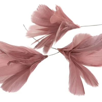 Fjäder Trådad Blom Gammelrosa