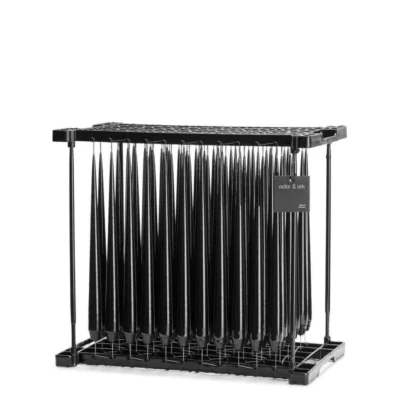 Ljus 32 cm Raw Black Lackat