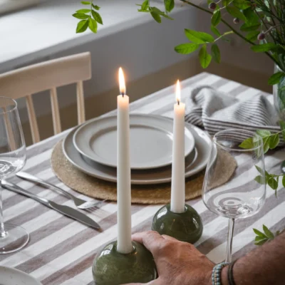 Ljusstake Glas d11 h9 cm Grön