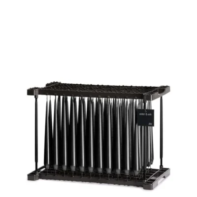 Ljus 24 cm Raw Black Lackat