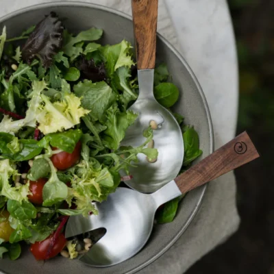 Salladsbestick rosfritt/trähandtag