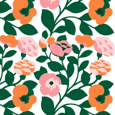 Marimekko Mörkgrön/Rosa