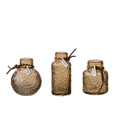Glasvaser Mönstrade Bärnsten 3-pack
