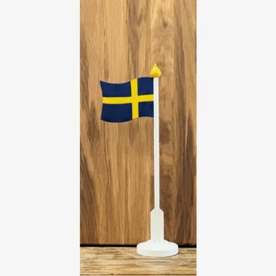 Svensk Flagga Vit Stång 32cm