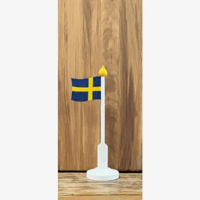 Svensk Flagga Vit Stång 25cm