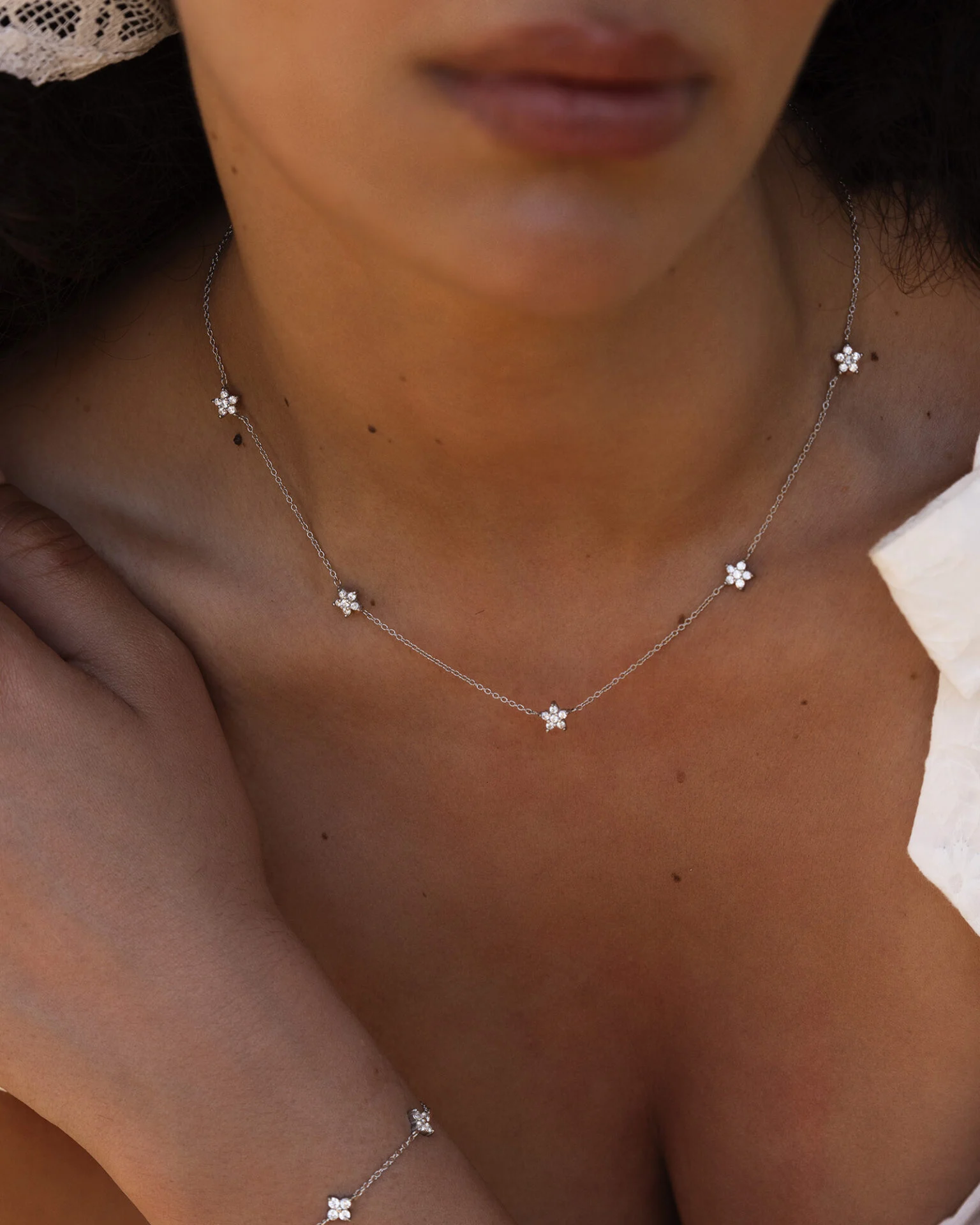 Floral - Ellie Steel Necklace - angle 2 - original (1665898)