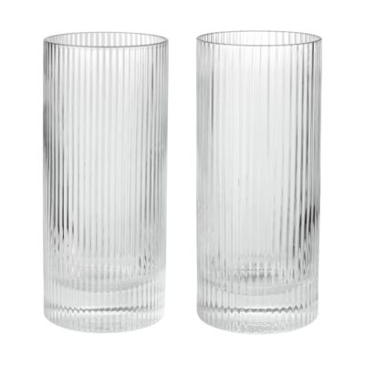 Ripple Highball Glasses – Set of 2 – Clear