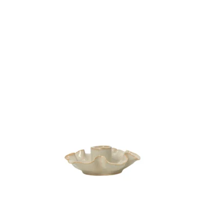 Ljusstake Keramik Beige